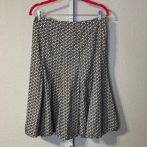 Gap Womens Geometric Floral Medallion Print Cotton A-Line Skirt Black Cream 6
